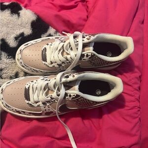 Morgan Wallen Cow Print Sneakers with White Laces
